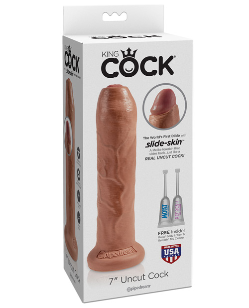 Pipedream King Cock 7" Uncut Realistic Dildo - Tan