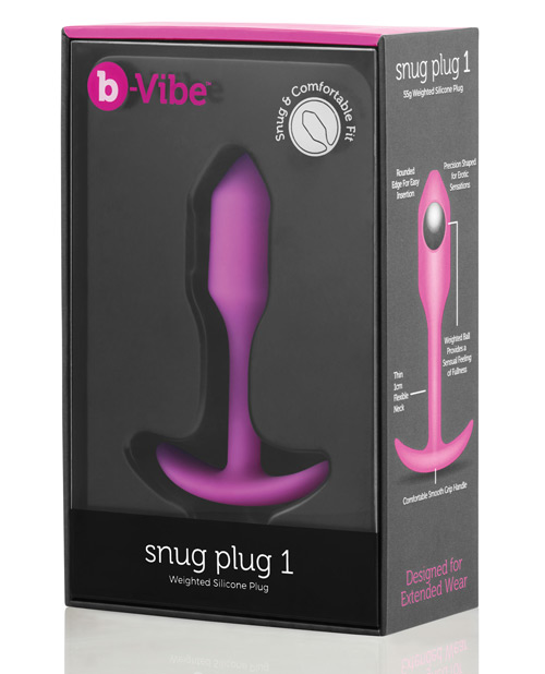 B - Vibe Weighted Snug Plug 1 - .55 G Fuchsia Butt Plug