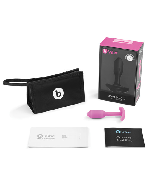 B - Vibe Weighted Snug Plug 1 - .55 G Fuchsia Butt Plug