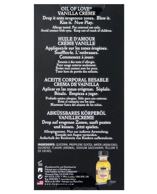 Kama Sutra Romantic Oil Of Love - .75 Oz Vanilla Creme