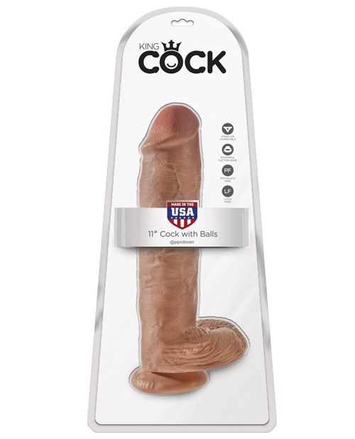 Pipedream King Cock 11" Realistic Dildo With Balls - Tan