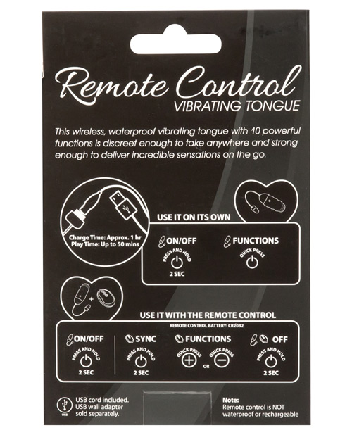 BMS Simple & True Remote Control Vibrating Tongue Vibrator - Pink