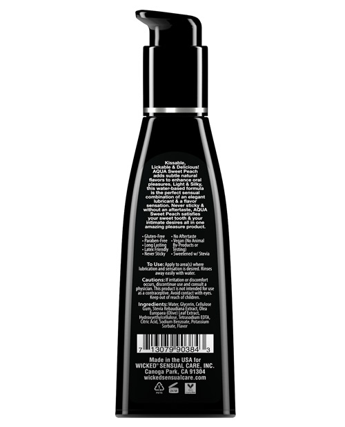 Wicked Sensual Care Collection Waterbased Personal Lubricant - 4 Oz Sweet Peach