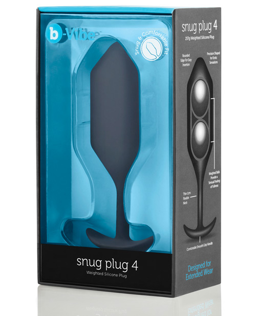 B - Vibe Weighted Snug Plug 4 - .257 G Black Butt Plug