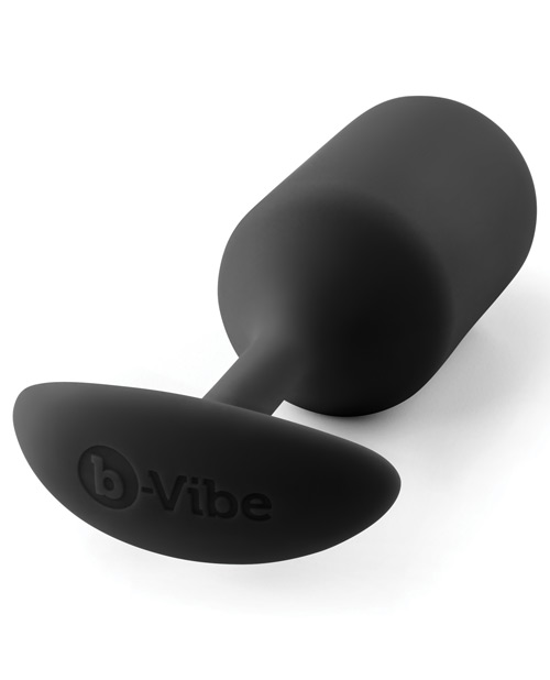 B - Vibe Weighted Snug Plug 3 - .180 G Black Butt Plug