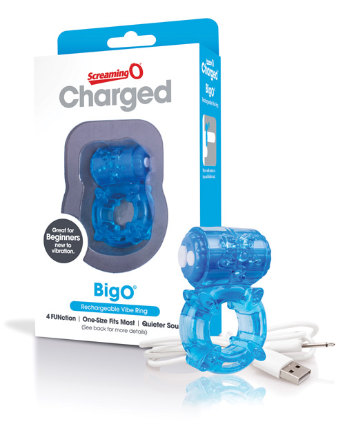 Screaming O Charged Big O Cock Ring - Blue