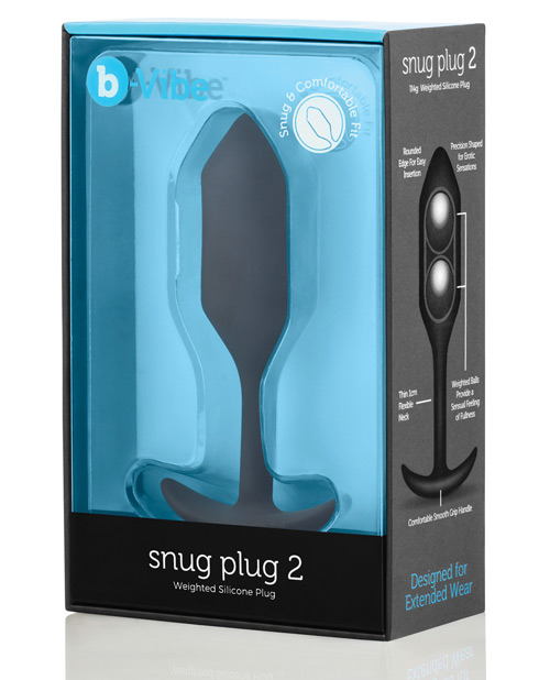 B - Vibe Weighted Snug Plug 2 - .114 G Black Butt Plug