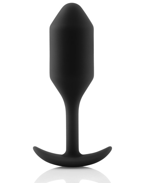 B - Vibe Weighted Snug Plug 2 - .114 G Black Butt Plug