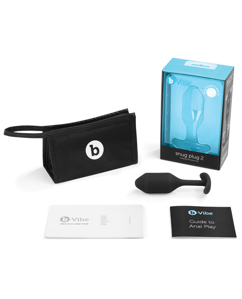 B - Vibe Weighted Snug Plug 2 - .114 G Black Butt Plug