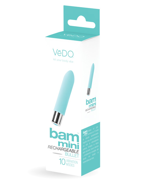 VeDO Bam Mini Rechargeable Bullet Vibrator - Turquoise