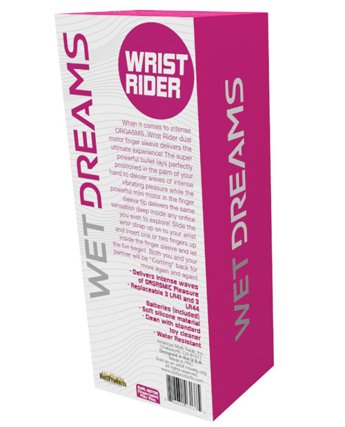 Hott Products Wet Dreams Wrist Rider Finger Play Finger Vibrator Sleeve With Wrist Strap - Blue
