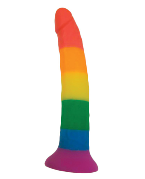Hott Products Rainbow 7" Strap On Dildo With Harness