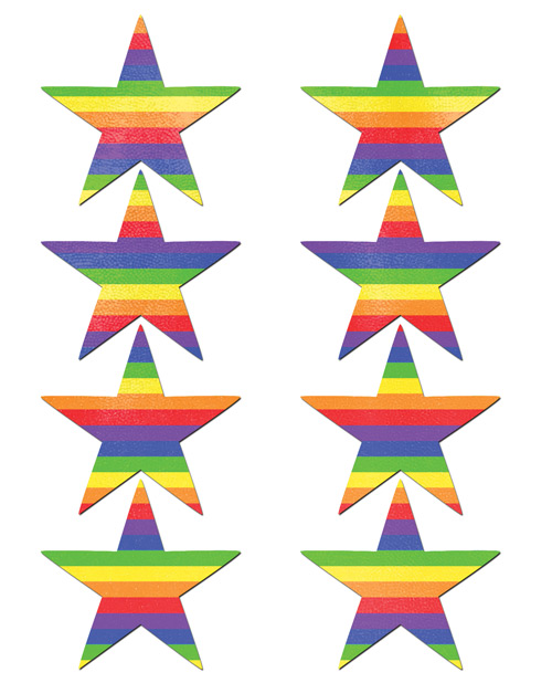 Pastease Mini Rainbow Stars - Pack Of 8 O/S Pasties