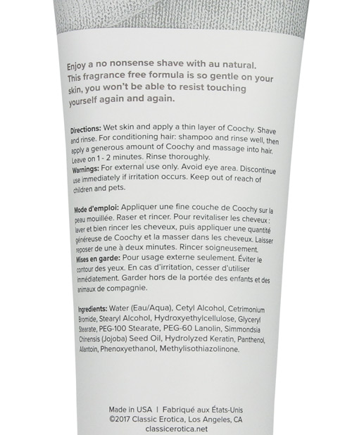 Coochy Rash Free Intimate Area Shave Cream - 12.5 Oz Au Natural