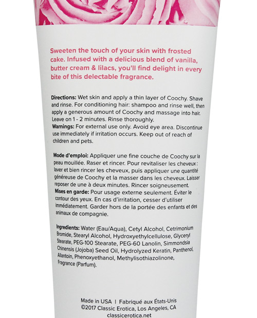 Coochy Rash Free Intimate Area Shave Cream - 7.2 Oz Frosted Cake