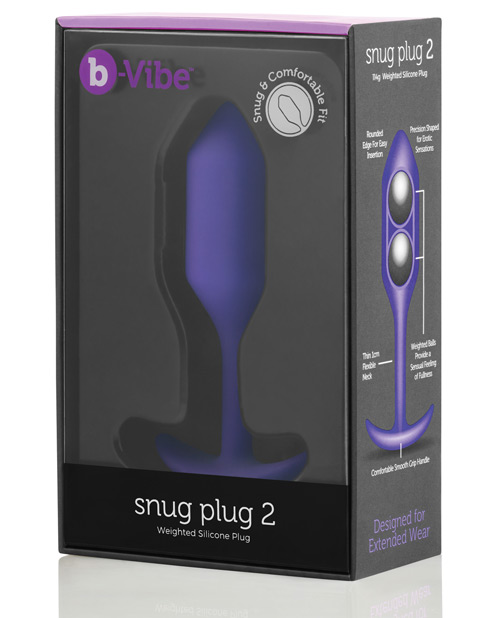 B - Vibe Weighted Snug Plug 2 - .114 G Purple Butt Plug