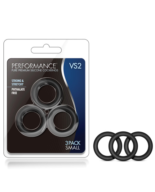 Blush Performance Vs2 Pure Premium Silicone Cock Rings Small - Black