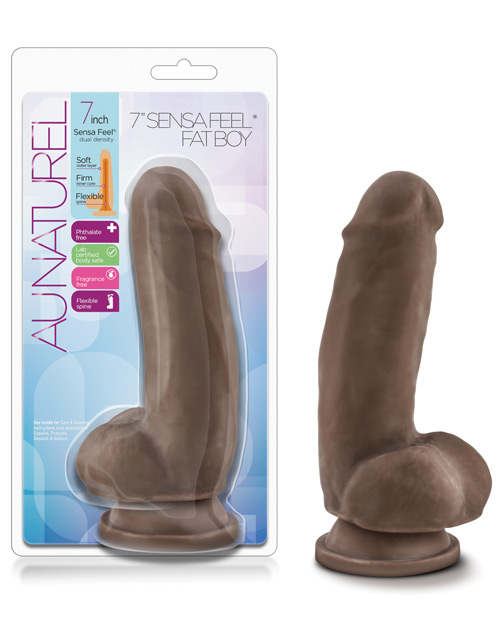 Blush Au Naturel 7" Fat Boy Suction Cup Dildo - Chocolate