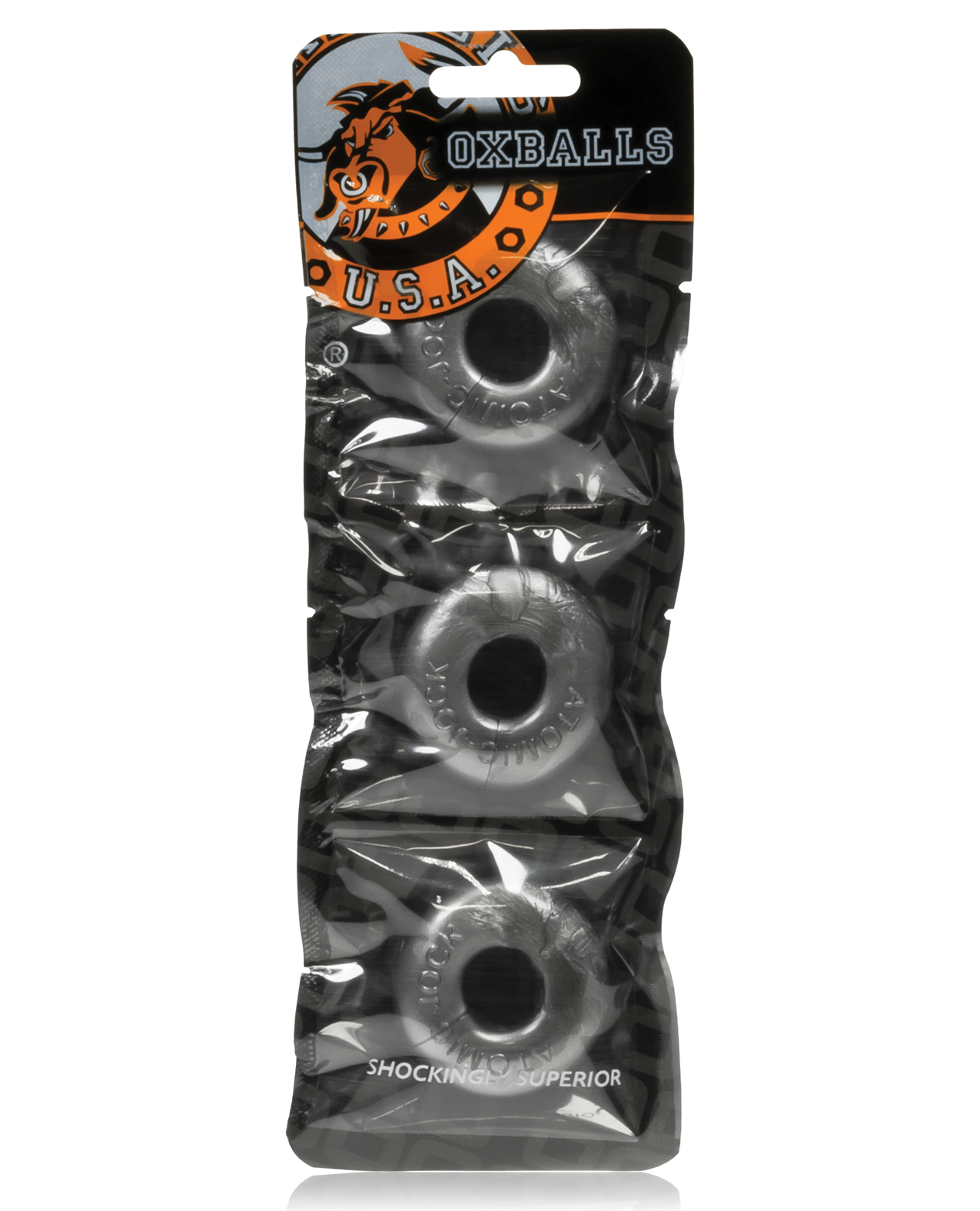 Oxballs Ringer Donut 1 Cock Ring - Steel Pack Of 3