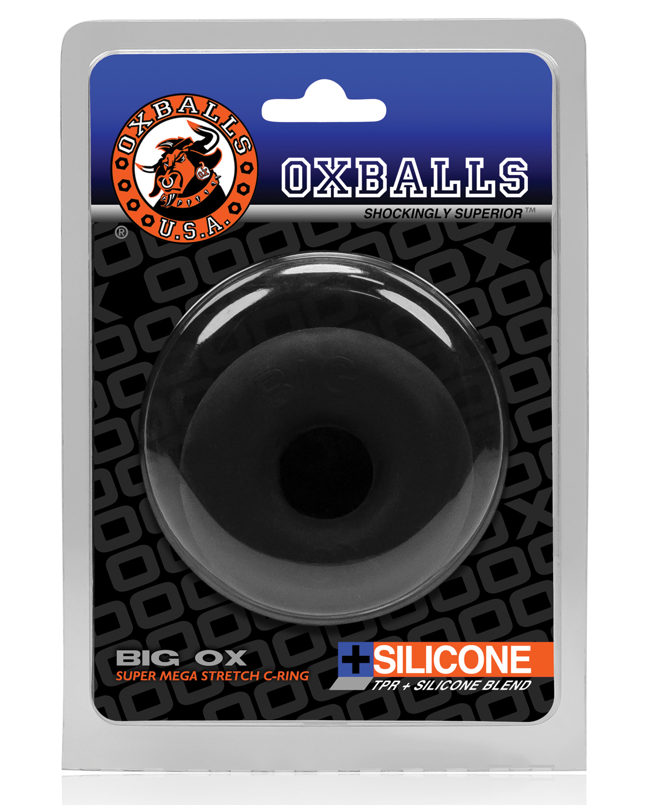 Oxballs Big Ox Cock Ring - Black Ice