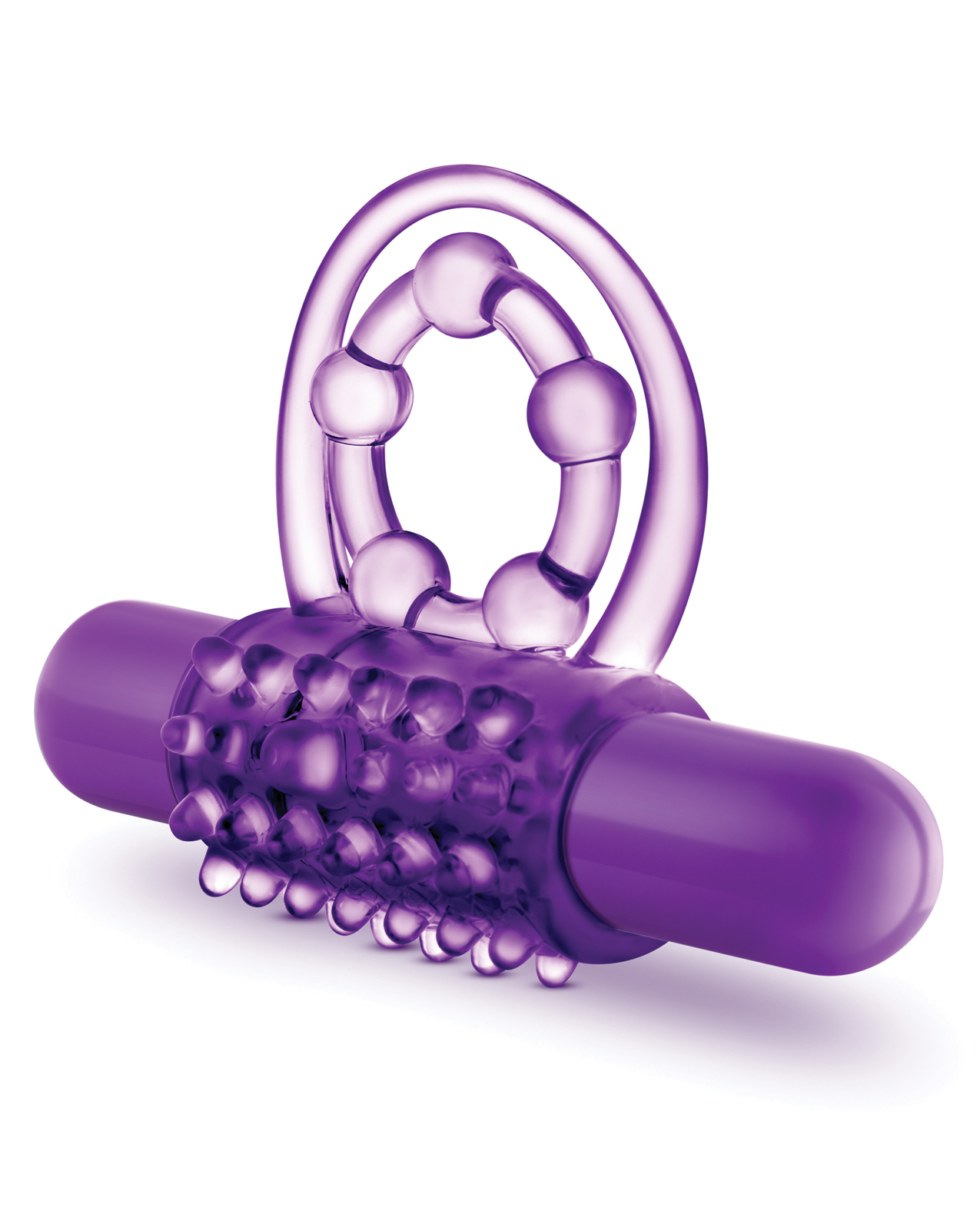 Blush Play With Me The Player Vibrating Double Strap Cock Ring - Purple