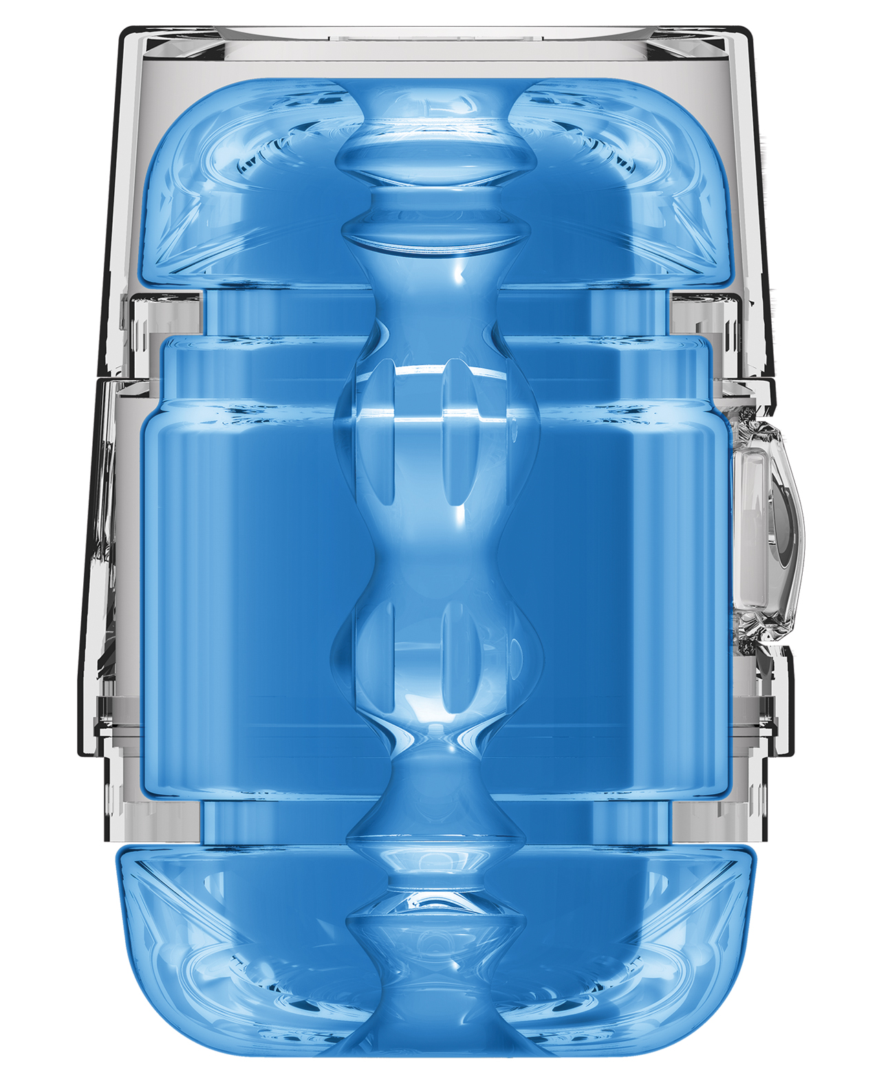 Doc Johnson Main Squeeze Ultraskyn Masturbator Stroker Pop Off Optix - Crystal Blue