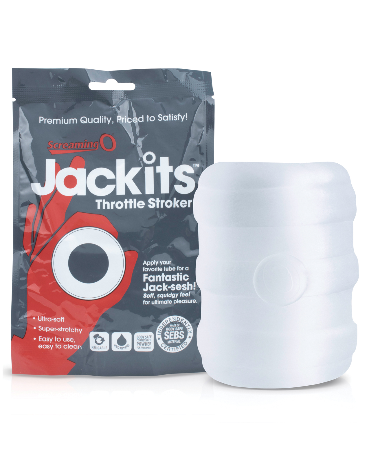 Screaming O Jackits Throttle Masturbator Stroker - Clear