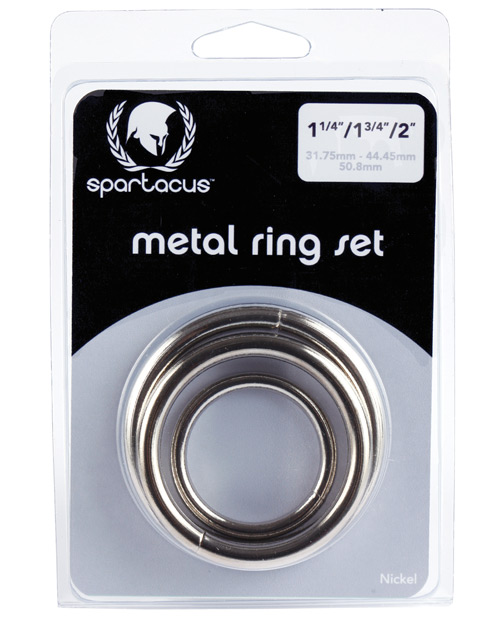 Spartacus Metal Cock Ring Set - Pack Of 3