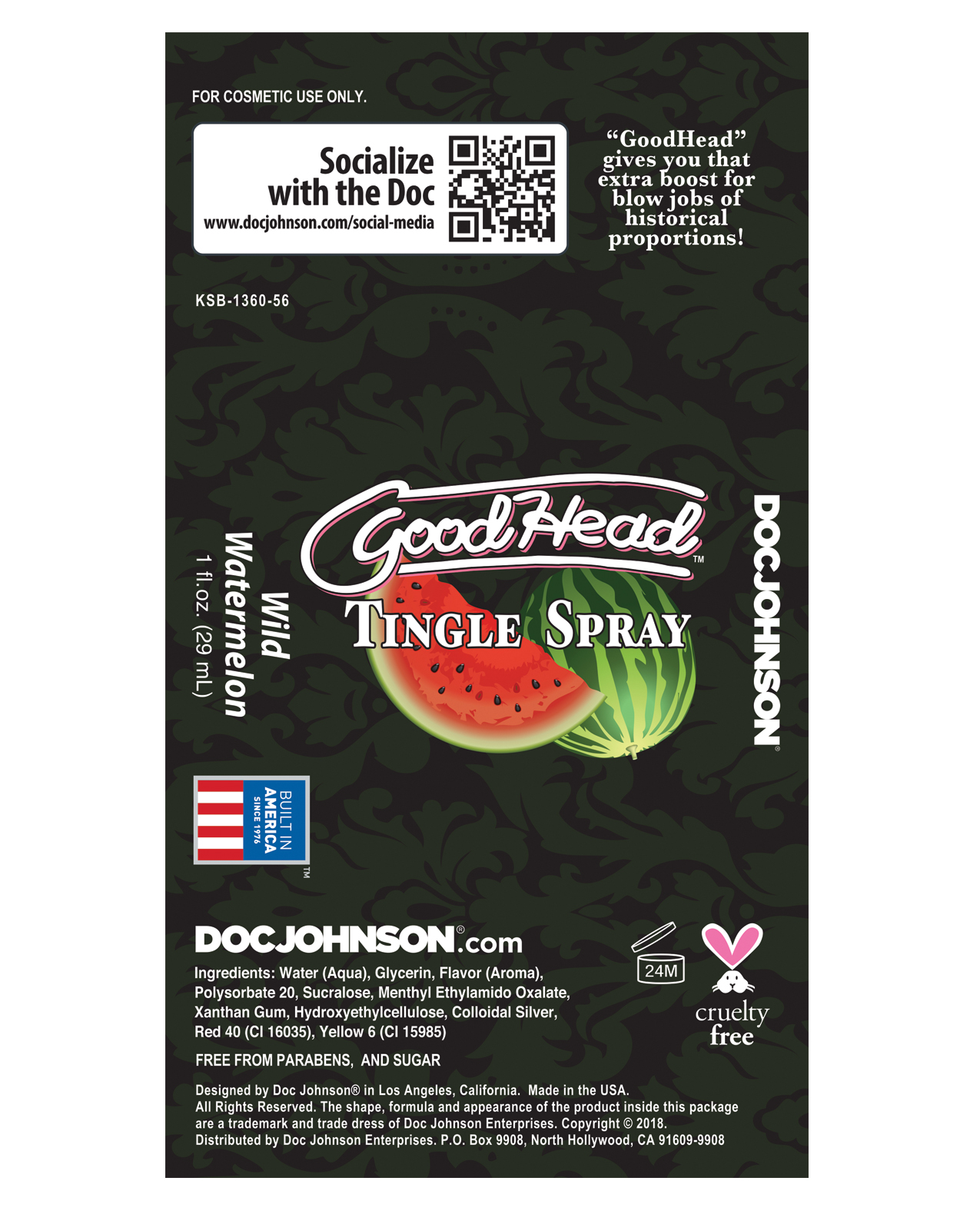 Doc Johnson GoodHead Tingle Oral Sex Spray - Wild Watermelon