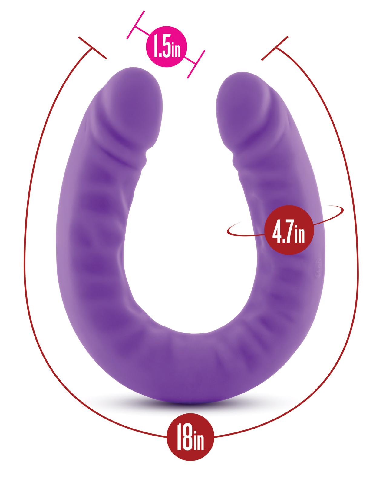 Blush Ruse 18" Slim Double Dildo - Purple