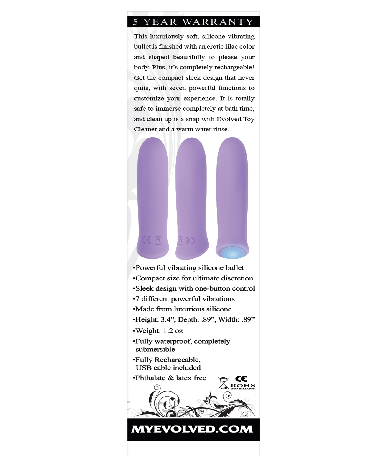 Evolved Purple Haze Rechargeable Bullet Vibrator - Purple