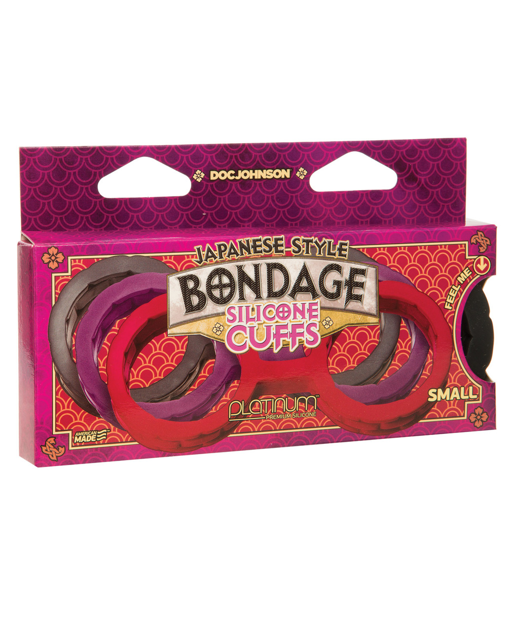 Doc Johnson Fetish Japanese Bondage Silicone Hand Cuffs Small - Black