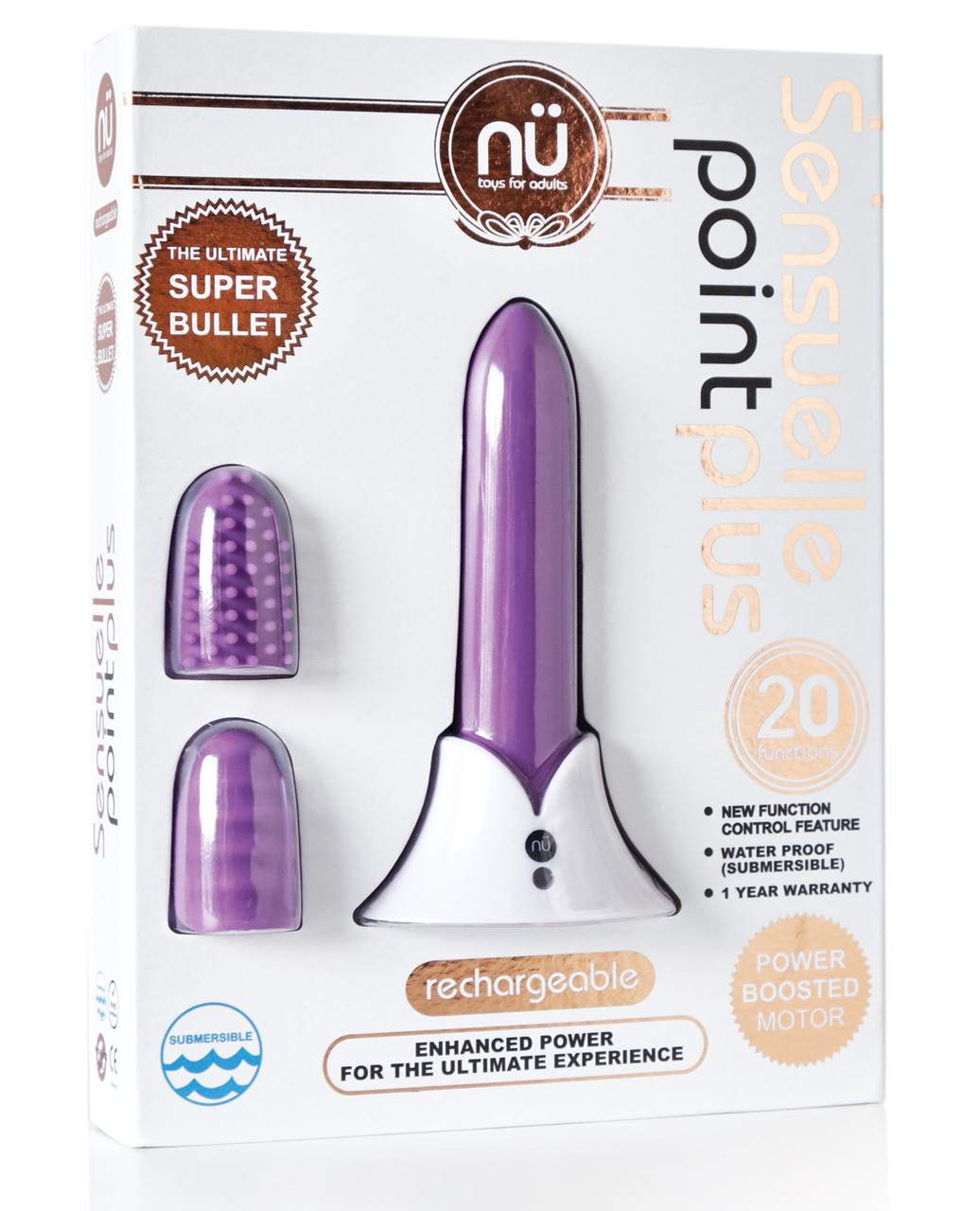 Nu Sensuelle Point Plus Rechargeable Bullet Vibrator - Purple