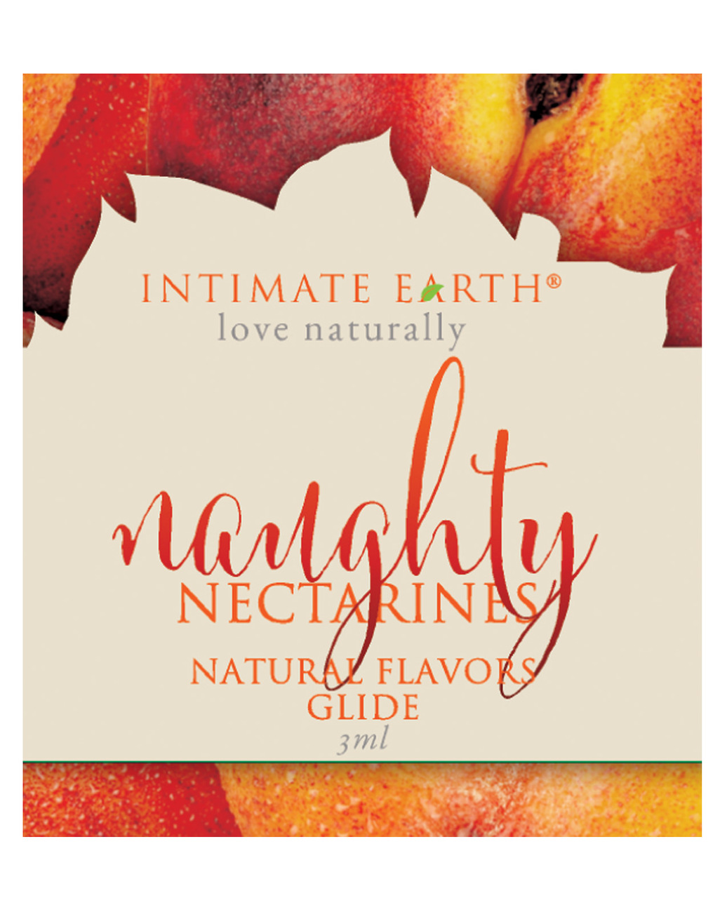 Intimate Earth Naughty Nectarines Flavored Massage Oil Foil - 3Ml