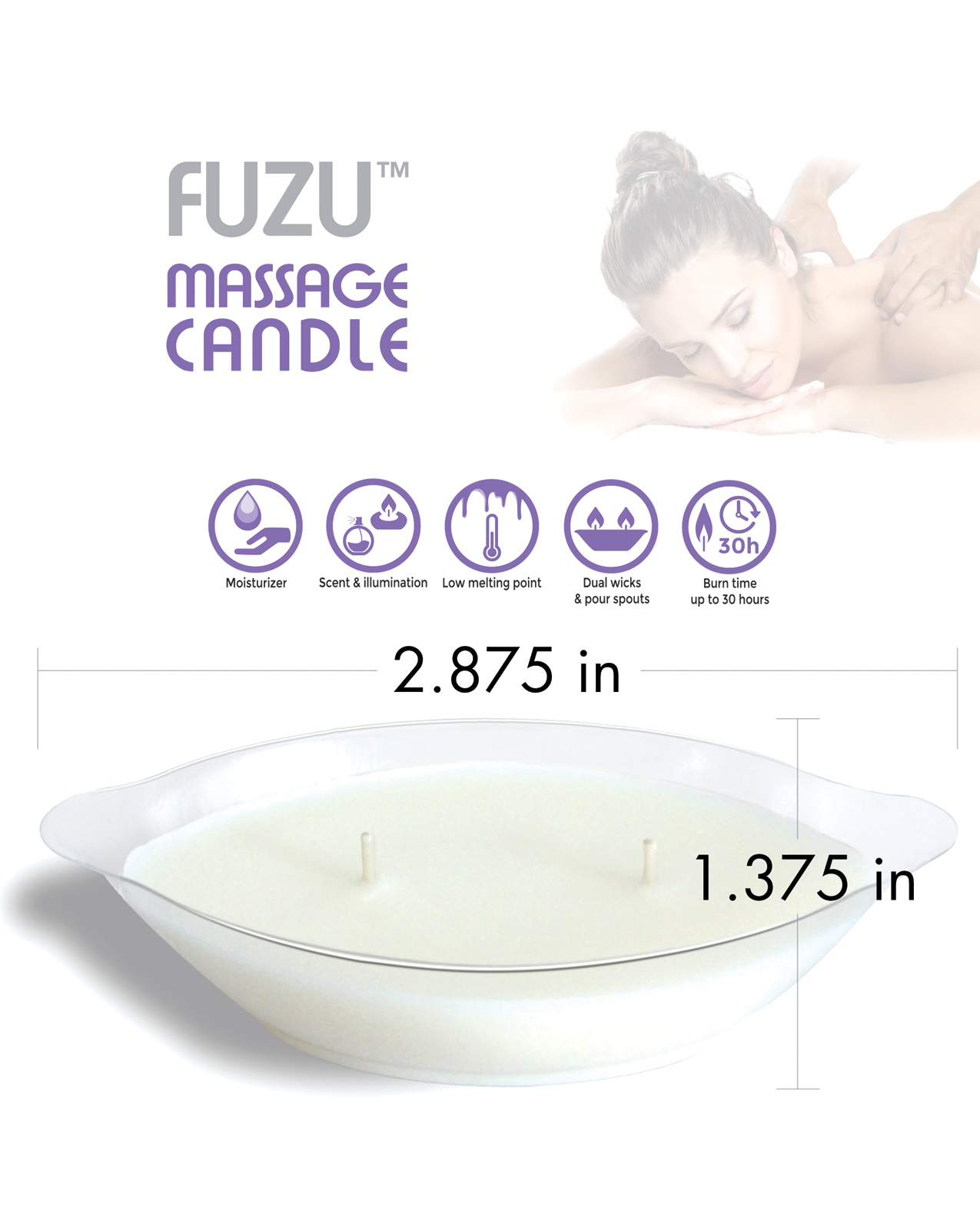 Deeva Fuzu Massage Oil Candle - 4 Oz Lavender Mist