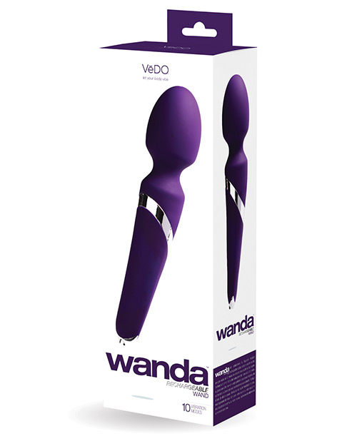 VeDO Wanda Rechargeable Wand Vibrator - Deep Purple