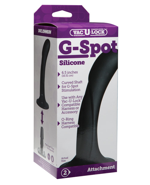 Doc Johnson Vac - U - Lock G-Spot Silicone Snap On Dildo - Black