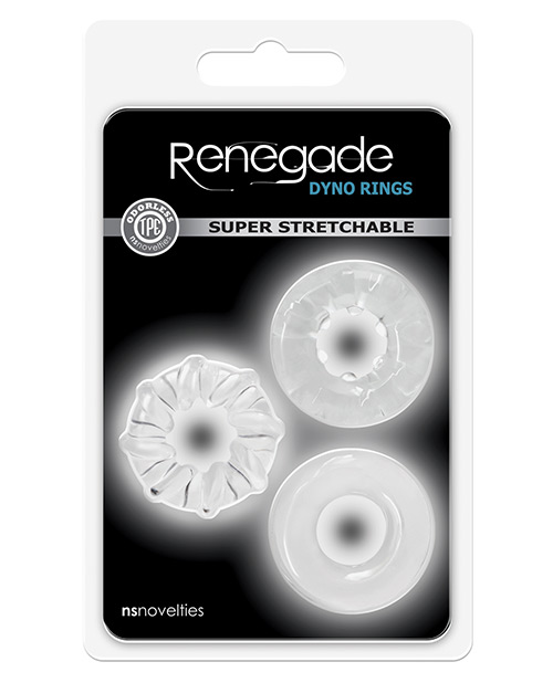 NS Novelties Renegade Dyno Cock Rings - Clear