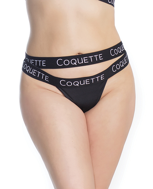 Coquette Fine Lace Back With Double Strap Waistband Black Xl