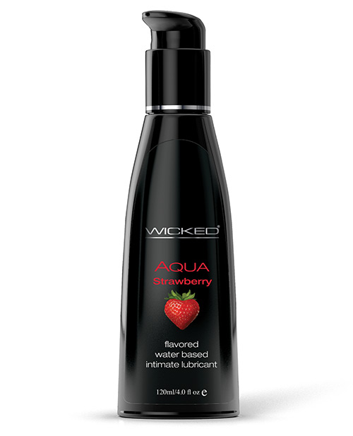 Wicked Sensual Care Collection Aqua Waterbased Personal Lubricant - 4 Oz Strawberry