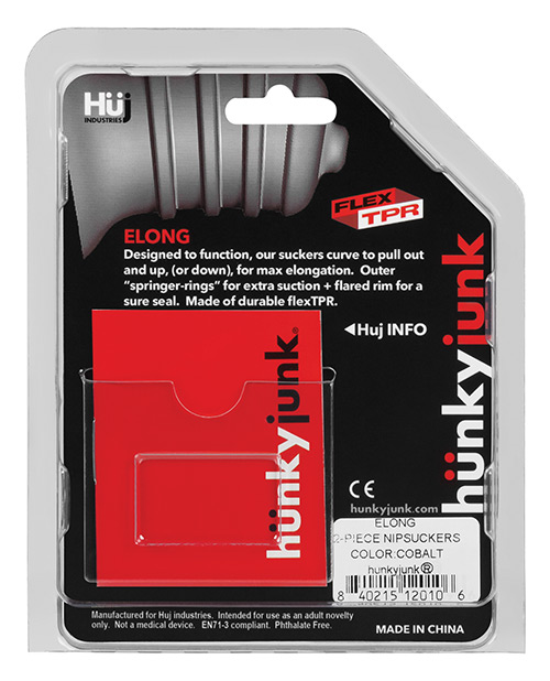 Hunky Junk Elong Nipple Suckers - Cobalt