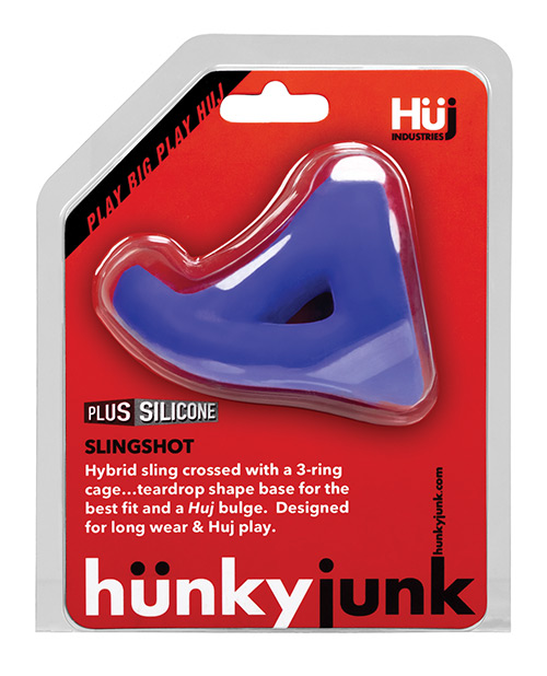 Hunky Junk Slingshot 3 Ring Teardrop Cock Sling - Cobalt