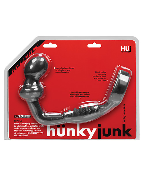 Hunky Junk Cock Ring With Ripple Asslock Anal Beads - Tar