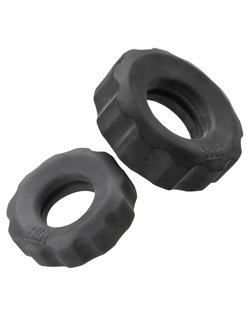 Hunky Junk Cock Ring 2 Size Double Pack - Tar & Stone Pack Of 2