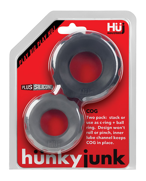 Hunky Junk Cock Ring 2 Size Double Pack - Tar & Stone Pack Of 2