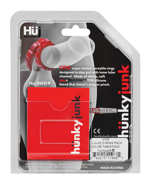 Hunky Junk Cock Ring 2 Size Double Pack - Tar & Stone Pack Of 2