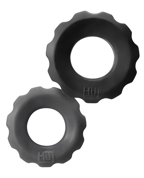 Hunky Junk Cock Ring 2 Size Double Pack - Tar & Stone Pack Of 2