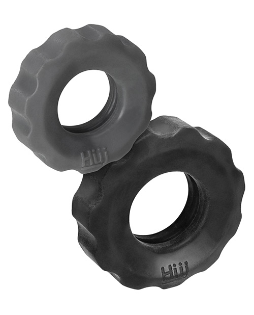 Hunky Junk Cock Ring 2 Size Double Pack - Tar & Stone Pack Of 2