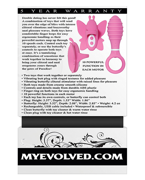 Evolved Double Date Finger Vibrator Kit - Pink