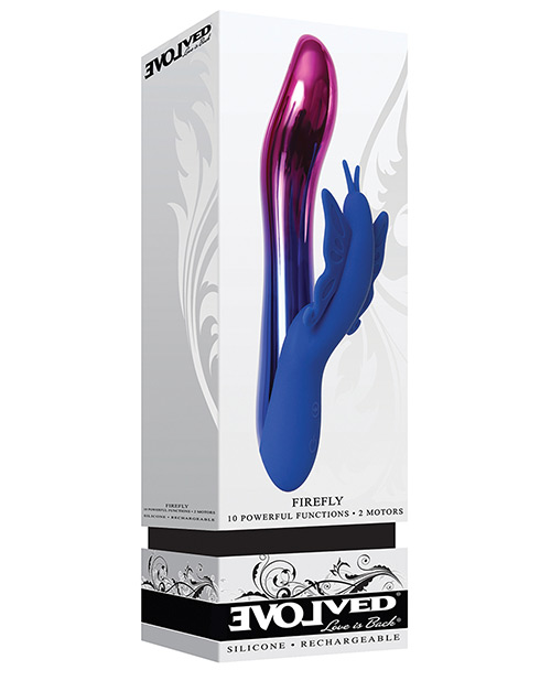 Evolved Firefly Dual Stim Rabbit Vibrator - Blue